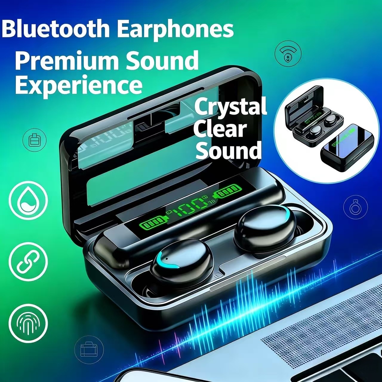 Bluetooth Earphone Tws - 2026 سماعات رأس لاسلكية F9 TWS