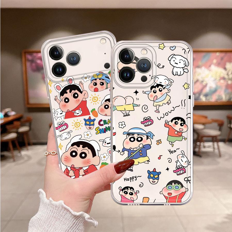 Apple Iphone 15 Pro Max - جراب هاتف ناعم بتصميم كرايون شين