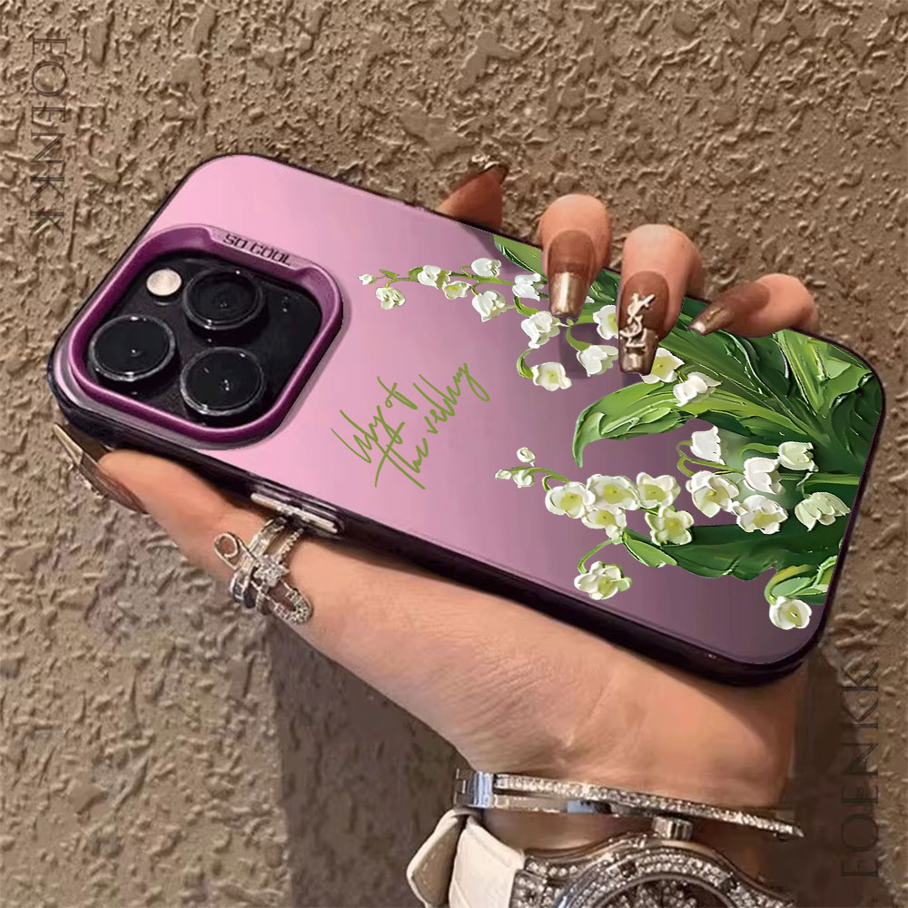 Xo Phone Accessories - غطاء هاتف بنمط زنبق الوادي لآيفون