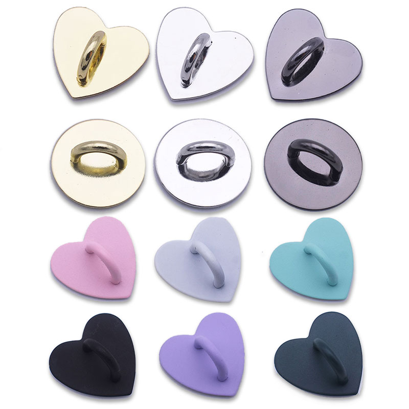 Phone Accessories Hanger - 5 قطعة Kawaii لاصق معدن القلب