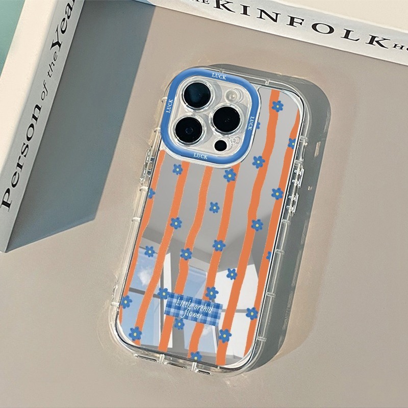 غطاء هاتف مرآة بنمط زهور مخططة - مراجعة Xo Phone Accessories وسعره