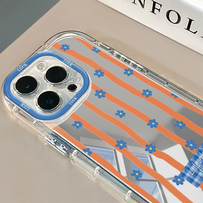 غطاء هاتف مرآة بنمط زهور مخططة - مراجعة Xo Phone Accessories وسعره
