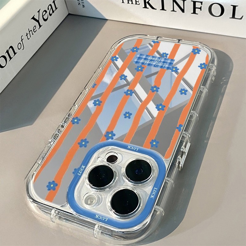 غطاء هاتف مرآة بنمط زهور مخططة - مراجعة Xo Phone Accessories وسعره
