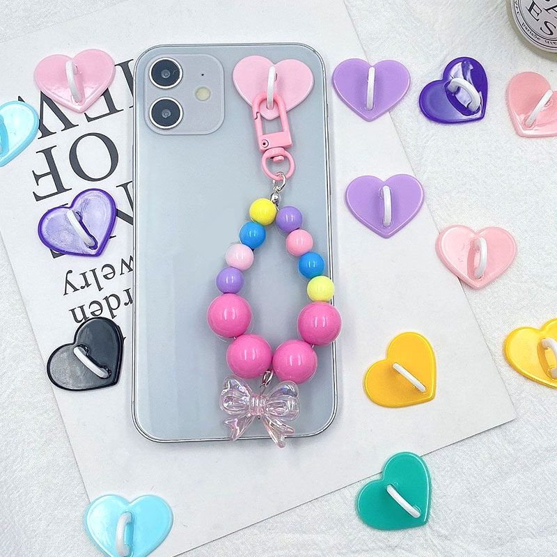 5 قطعة Kawaii لاصق معدن القلب  - مراجعة Phone Accessories Hanger وسعره
