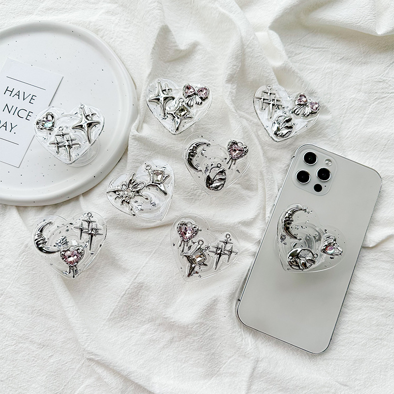 حامل هاتف شفاف على شكل قلب مع  - مراجعة Phone Accessories Stand وسعره