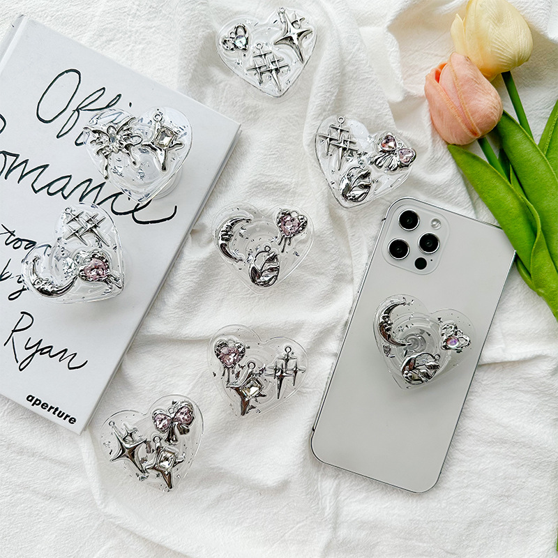 حامل هاتف شفاف على شكل قلب مع  - مراجعة Phone Accessories Stand وسعره