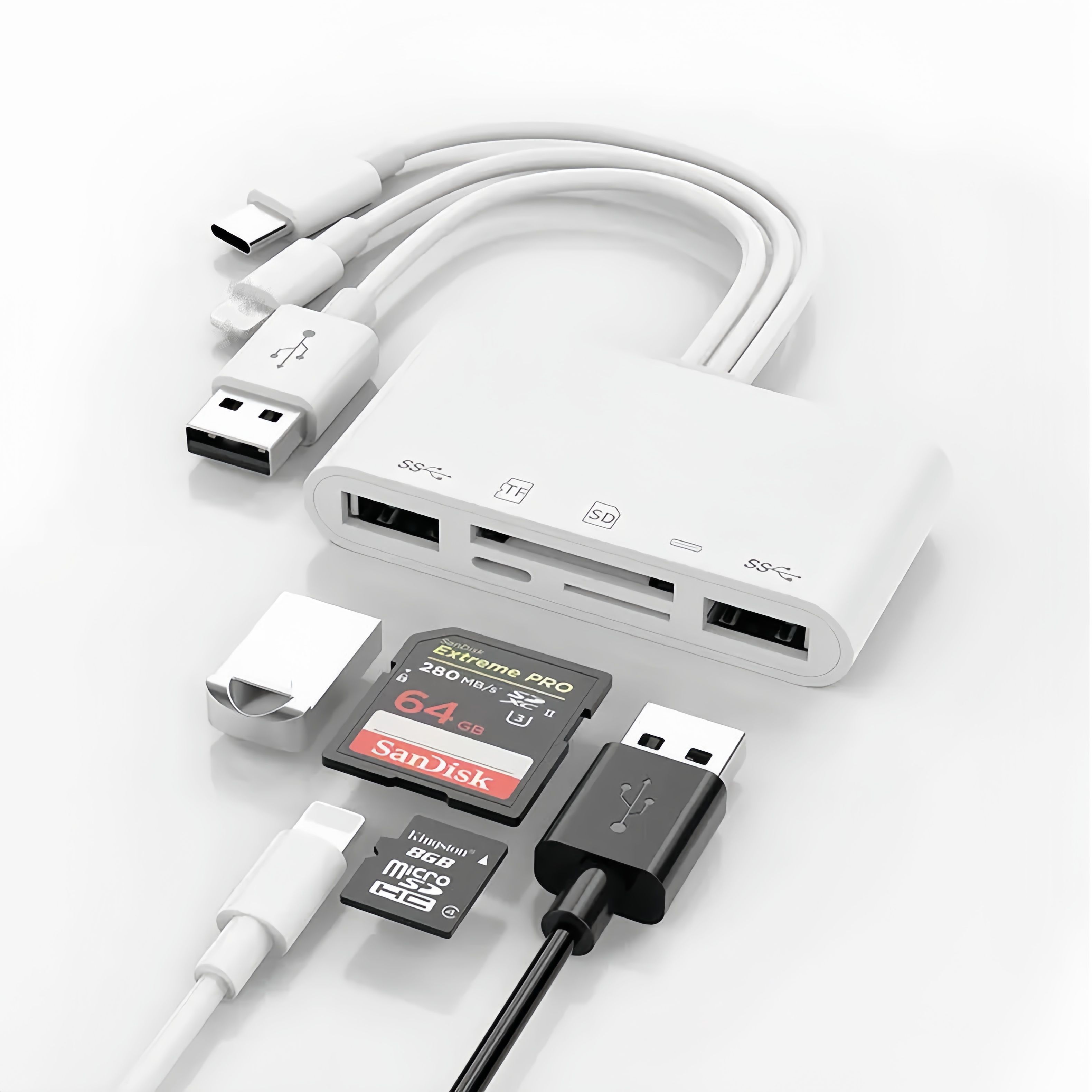 10 قطعة 5 في 1 محول USB OTG مت - مراجعة Micro Sd Card وسعره