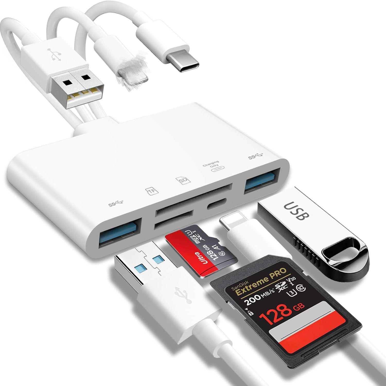 10 قطعة 5 في 1 محول USB OTG مت - مراجعة Micro Sd Card وسعره