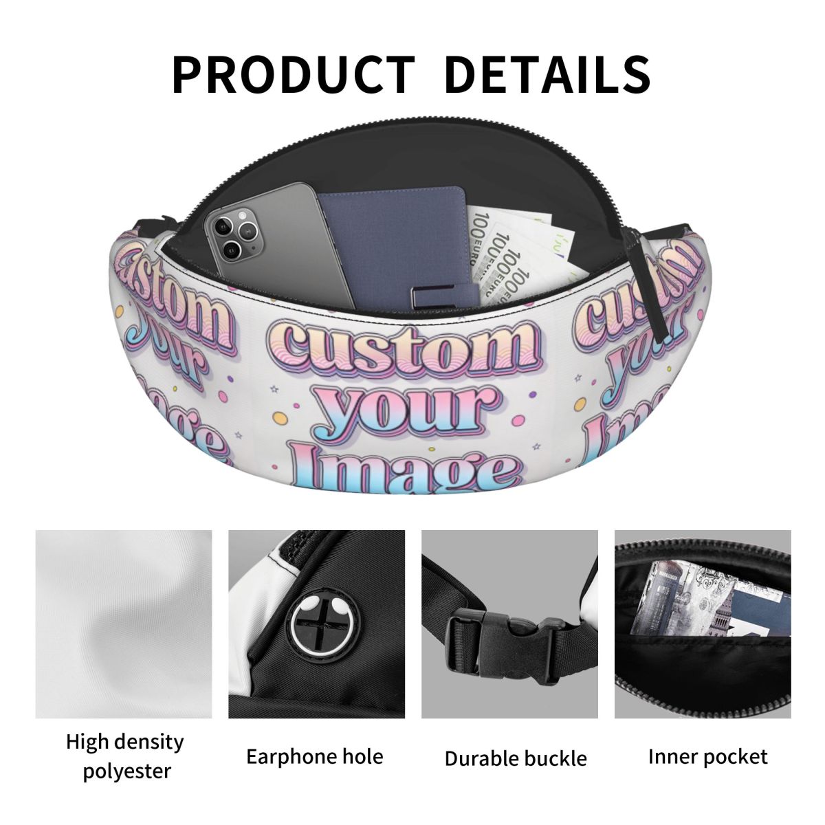 حقيبة خصر مخصصة بصورة أو شعار  - مراجعة Phone Accessories Images وسعره