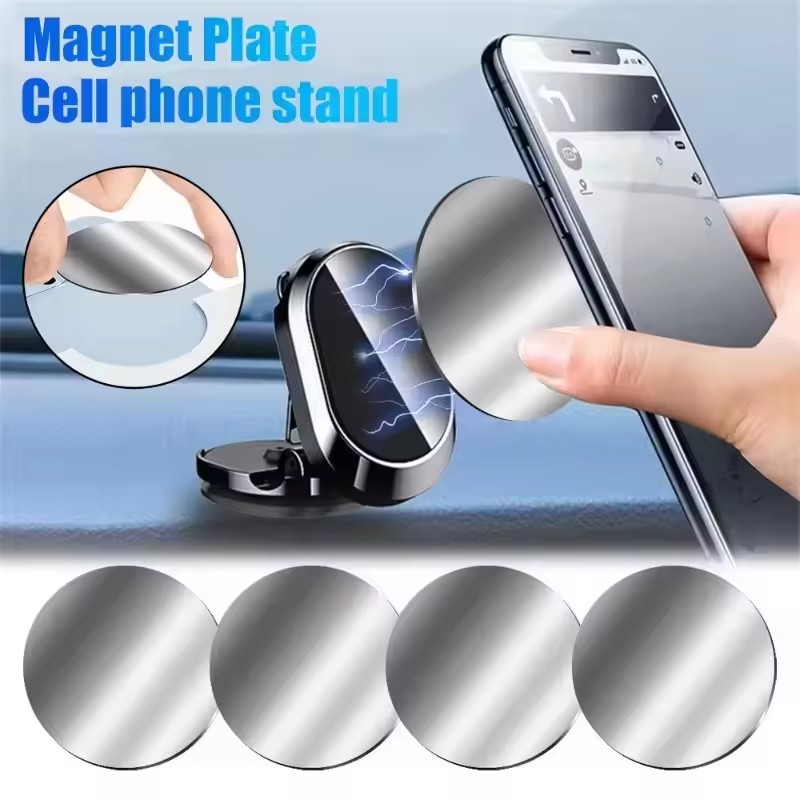 50/1 قطعة لوحة معدنية دائرية ل - مراجعة Phone Accessories Holder Car وسعره