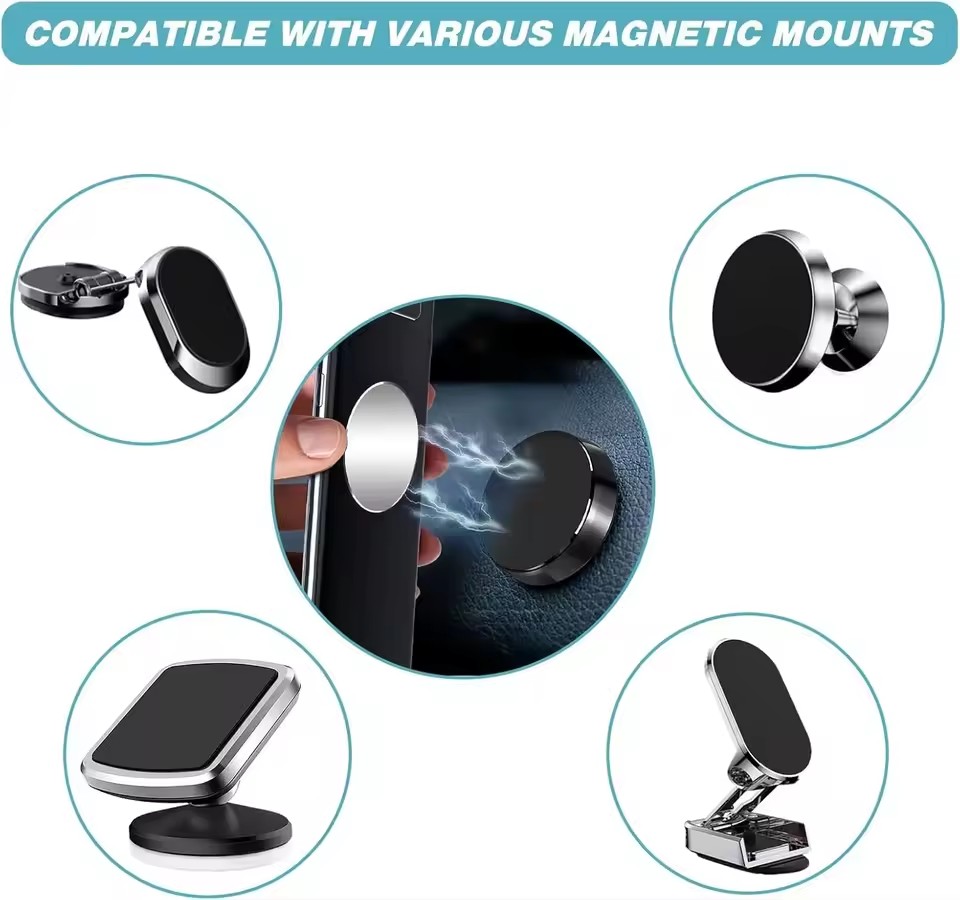 50/1 قطعة لوحة معدنية دائرية ل - مراجعة Phone Accessories Holder Car وسعره